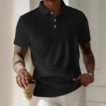 New Summer Men's Fashion Loose Fit Casual Polo Shirts-Black / 3 XL