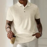 New Summer Men's Fashion Loose Fit Casual Polo Shirts-Khaki / 3 XL